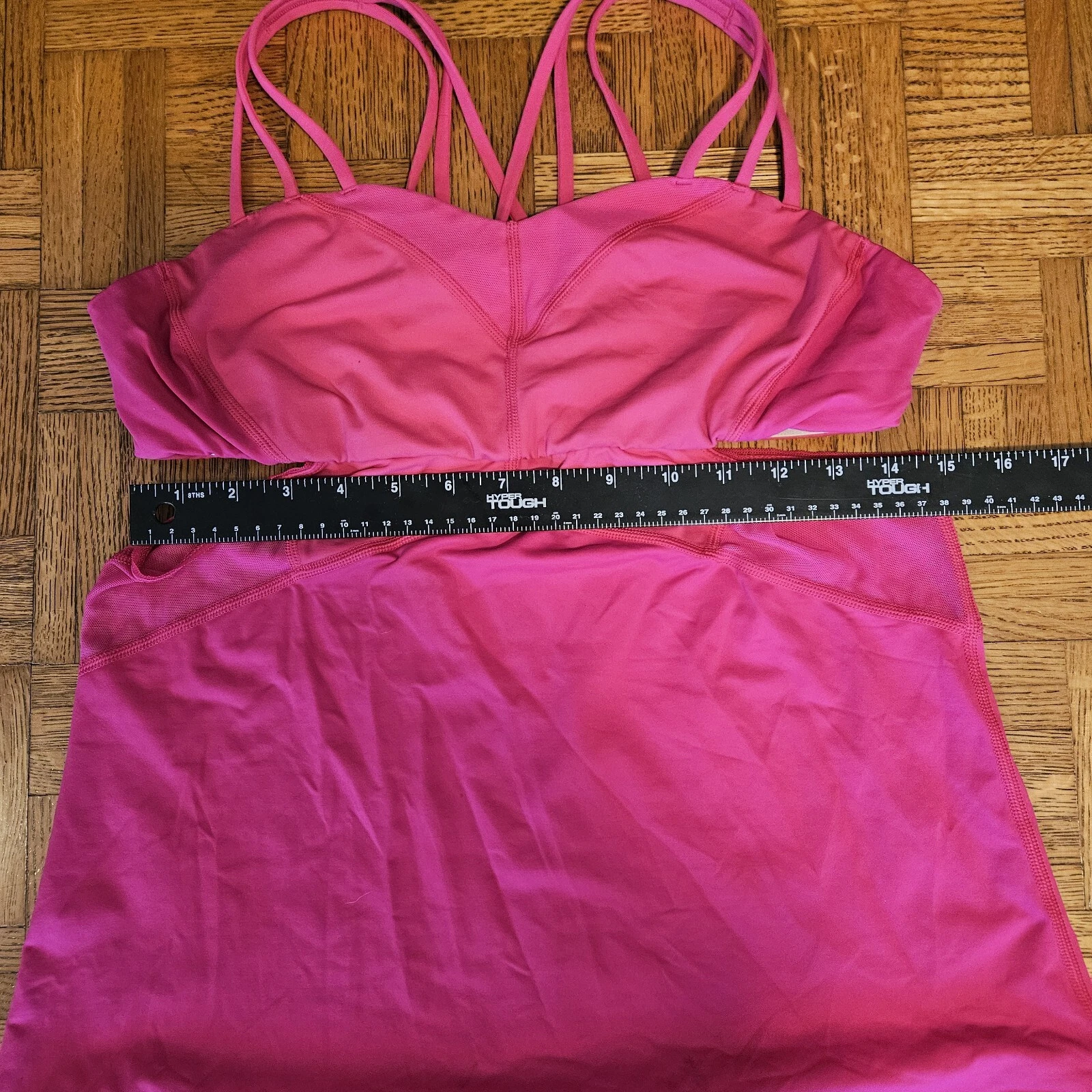 lululemon cut out mesh built in sports bra support tank-top