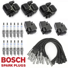 For C CLK ML Bosch Platinum Spark Plug, MotorKing Ignition Coil UF359, Plug Wire