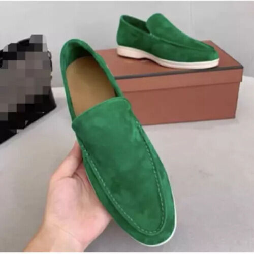 Classic Suede Slip-On Flat Casual Shoes Lazy Loafers Piana Men's Shoes New* - Picture 12 of 19