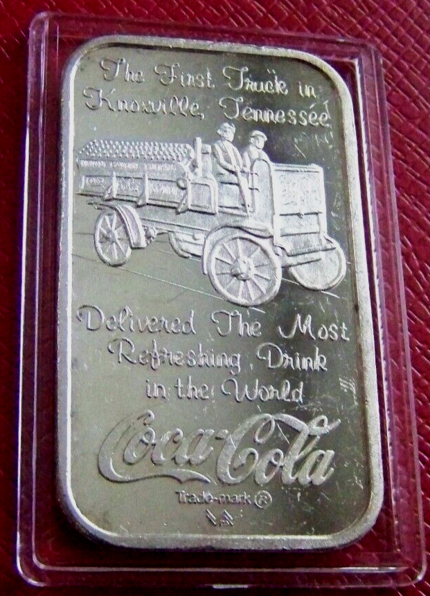 Knoxville,TN.Coca Cola 75th Anniversary BarWorld Wide Mint 1 Troy oz