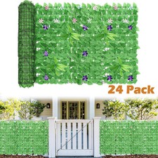24Pcs 15'' X 11''Artificial Grass Wall Panels Fence Privacy Screen Wall Backdrop