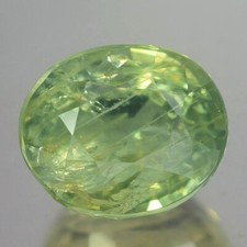 3.95CT GORGEUOS AA UNHEATED OVAL YELLOW GREEN SAPPHIRE NATURAL