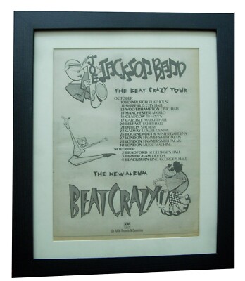 JOE JACKSON + Beat Crazy + TOUR + POSTER + ANZEIGE + SELTEN + ORIGINAL 1980 + GERAHMT + SCHNELLER WELTVERSAND