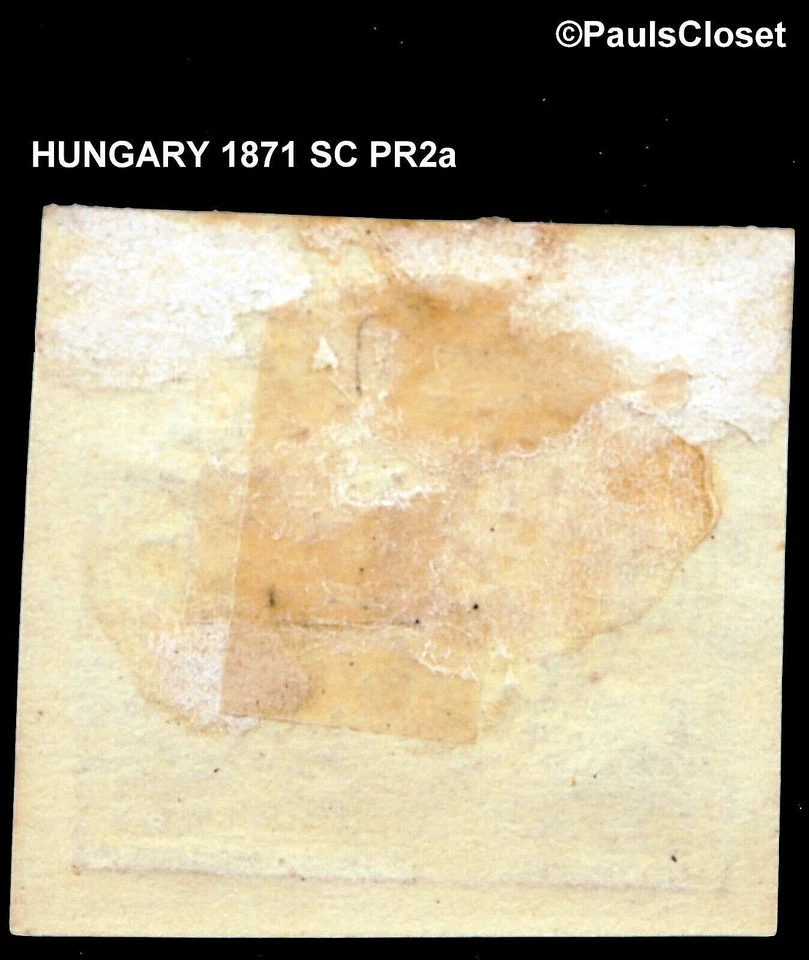HUNGARY 1871 SC PR2a NEWSPAPER TAX STAMP RED BROWN 2k MINT HINGE REMNANT OG VF - Image 2 of 2