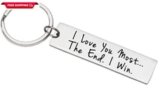 Husband Wife Keychain Gifts for Anniversary Birthday Wedding Gifts from Wifey Hu