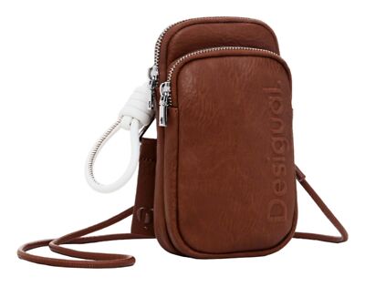 Desigual Half Logo Phone Bag Handytasche Tasche Leather West hellbraun