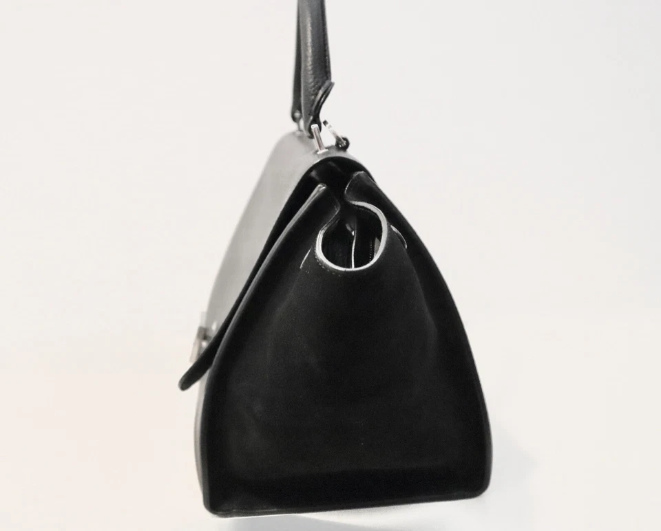 CELINE Small Trapeze Top Handle Tote & Shoulder Bag - Black | Leather & Suede - Image 3 of 4