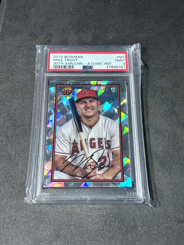 Mike Trout 2019 Bowman 30th Anniversary Chrome Atomic Refractor 041/150 PSA 9