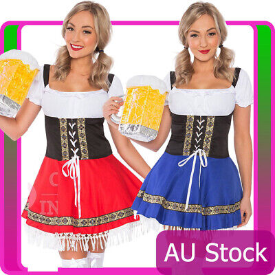 8046 Ladies Beer Maid Oktoberfest Costume Gretchen German Dress Up Heidi Wench