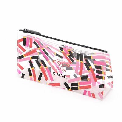 CHANEL Coco Rouge Gloss Clear see-through Makeup Cosmetic Bag / Pouch, New!