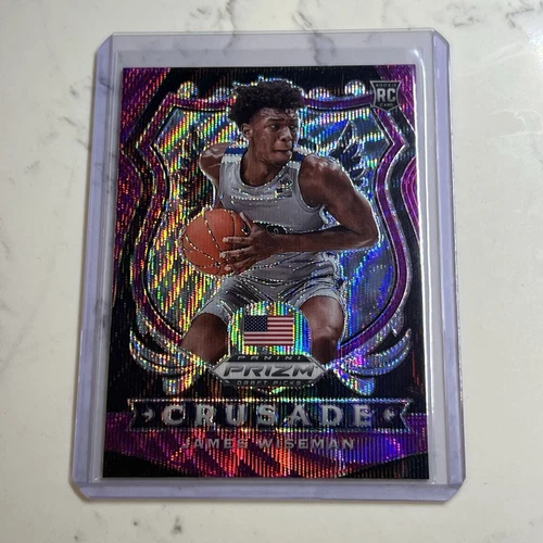 2020-21 Panini Prizm Draft Picks - Crusade Purple Wave Prizm James Wiseman (RC)