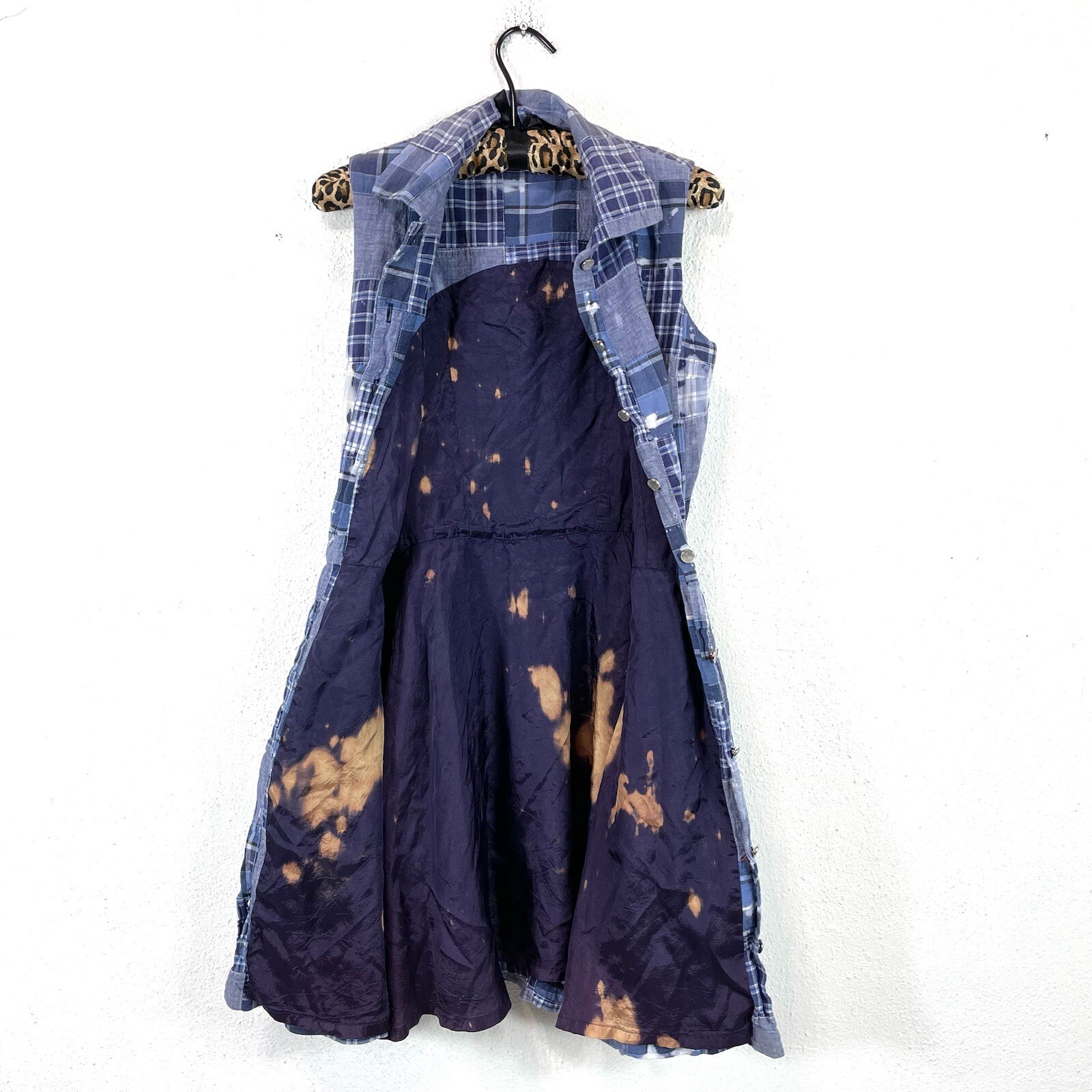 1990s Laundry Patchwork Chambray Plaid Sleeveless… - image 7