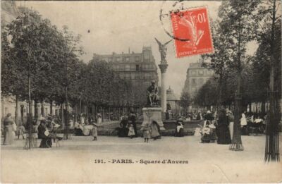 Old postcard Paris 9th Square Antwerp (998482)
