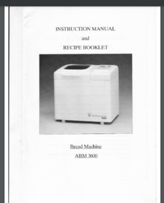 Welbilt Bread Machine Manual AMB Series Owner manual U pick from 10 models Avail