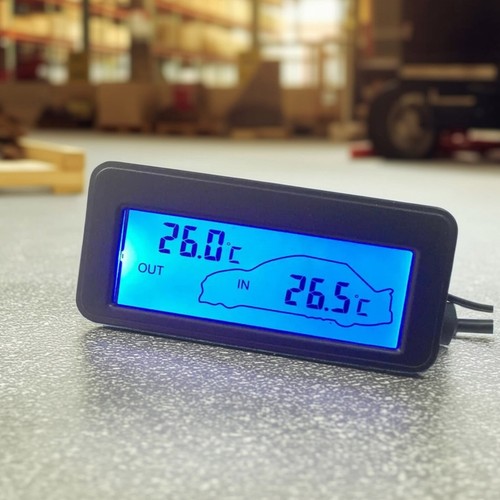12V Car Digital LCD Display Thermometer Inside Outside Temperature Gauge MetertD
