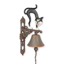 9934870 Dzwonek ścienny Żeliwo Rustykalny kot gnący dł. ok. 42cm