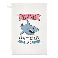 Beware VerrüCkte Shark Damen Geschirrtuch SpüLlappen - Lustig Tiere