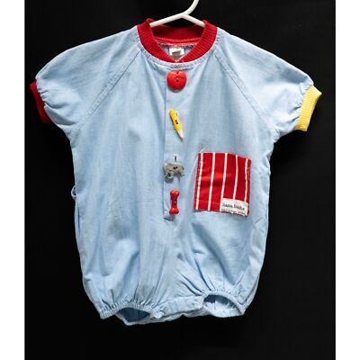 Vintage Nana Basha Cotton 1980's Baby Romper Outfit 12mo