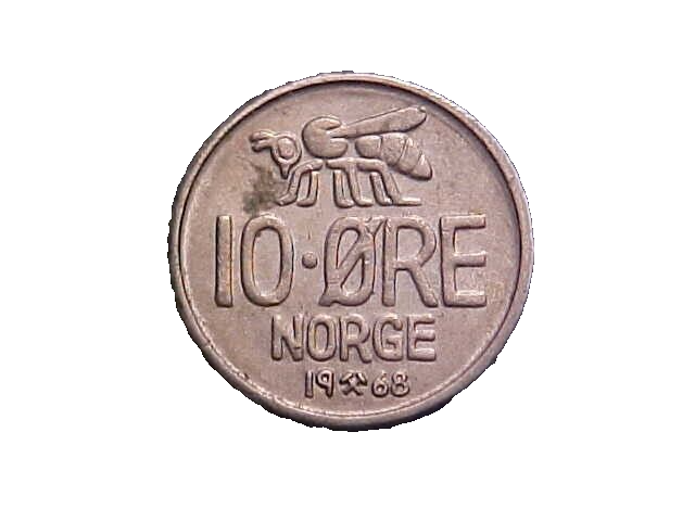 1968 Norway 10 Ore KM# 411 - Very Nice High Grade Circ Collector