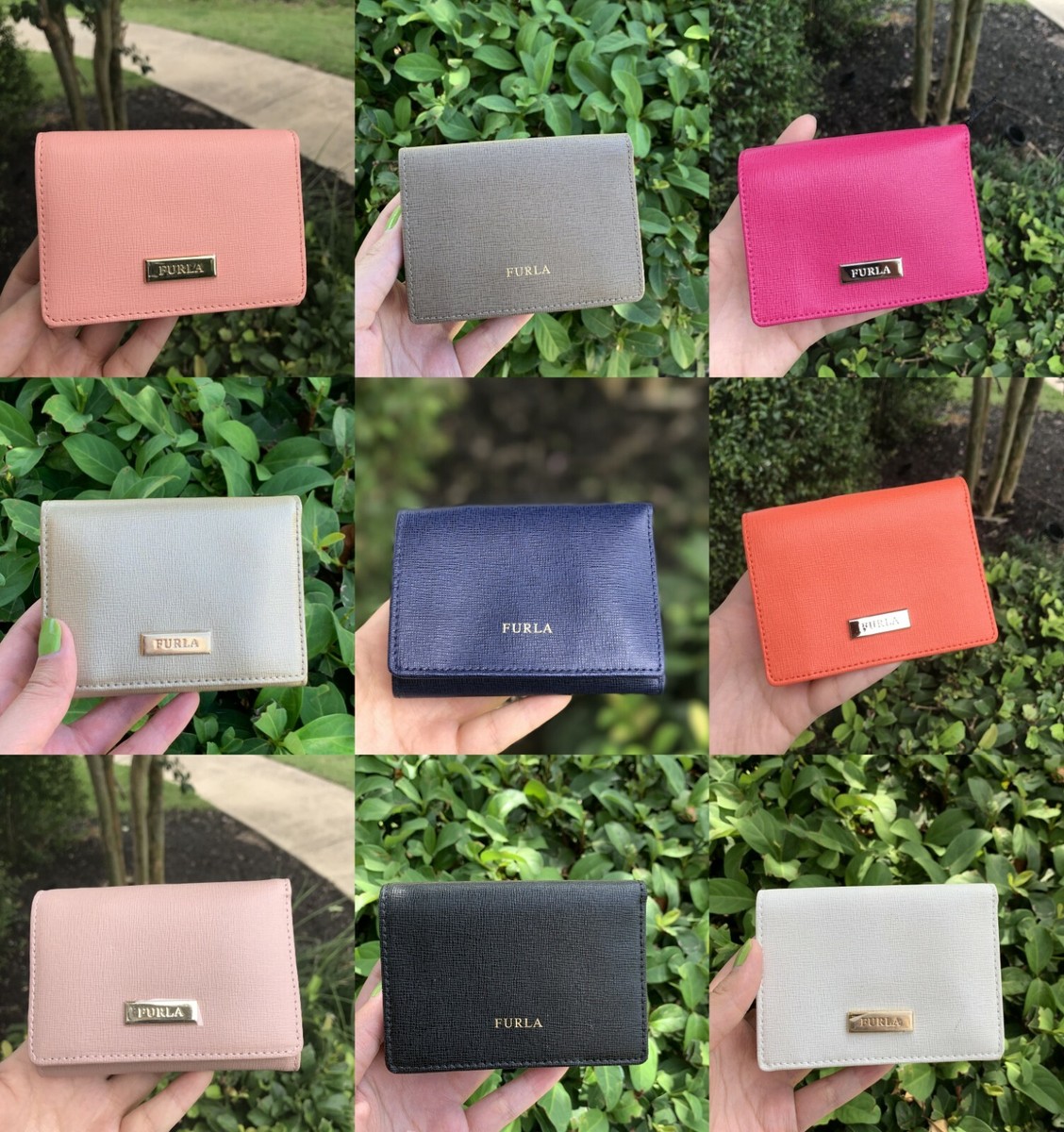NWT FURLA Classic Small Saffiano Leather Tri Fold ID Snap Wallet