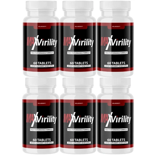 Max Virility Male Health Pills to Boost Stamina and Energy Levels - 6 Bottles