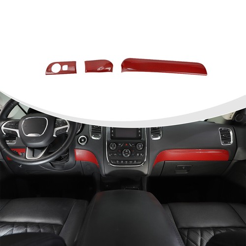 Kit de molduras de decoración interior de carbono rojo para Dodge Durango 14-20 accesorios 23x - Imagen 5 de 13