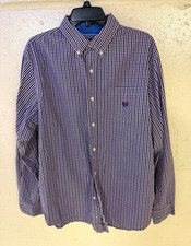 Chaps Mens XL Purple White Gingham Check Butt...
