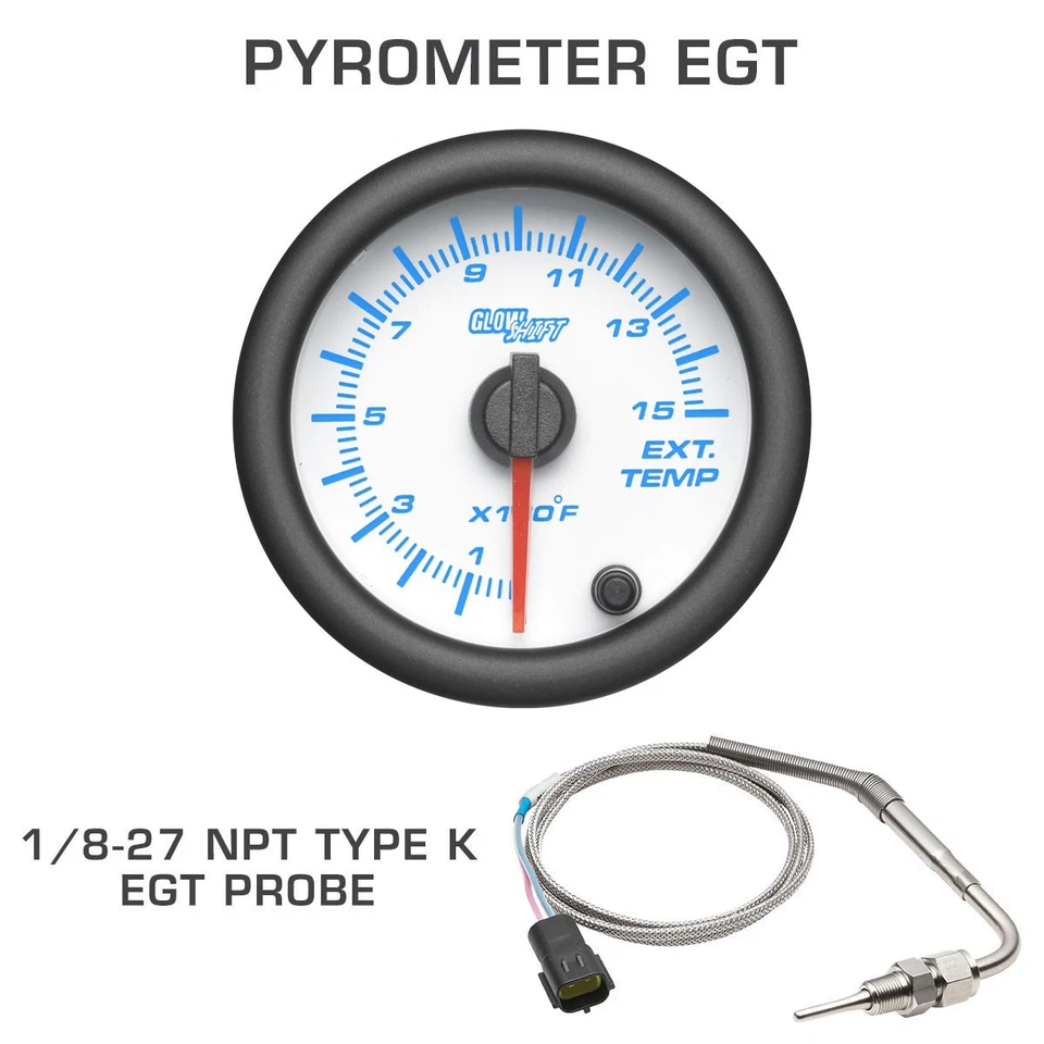 GlowShift White 7 Diesel Gauges + Gray Pod for 08-10 Ford Super Duty Powerstroke - Изображение 4 из 4