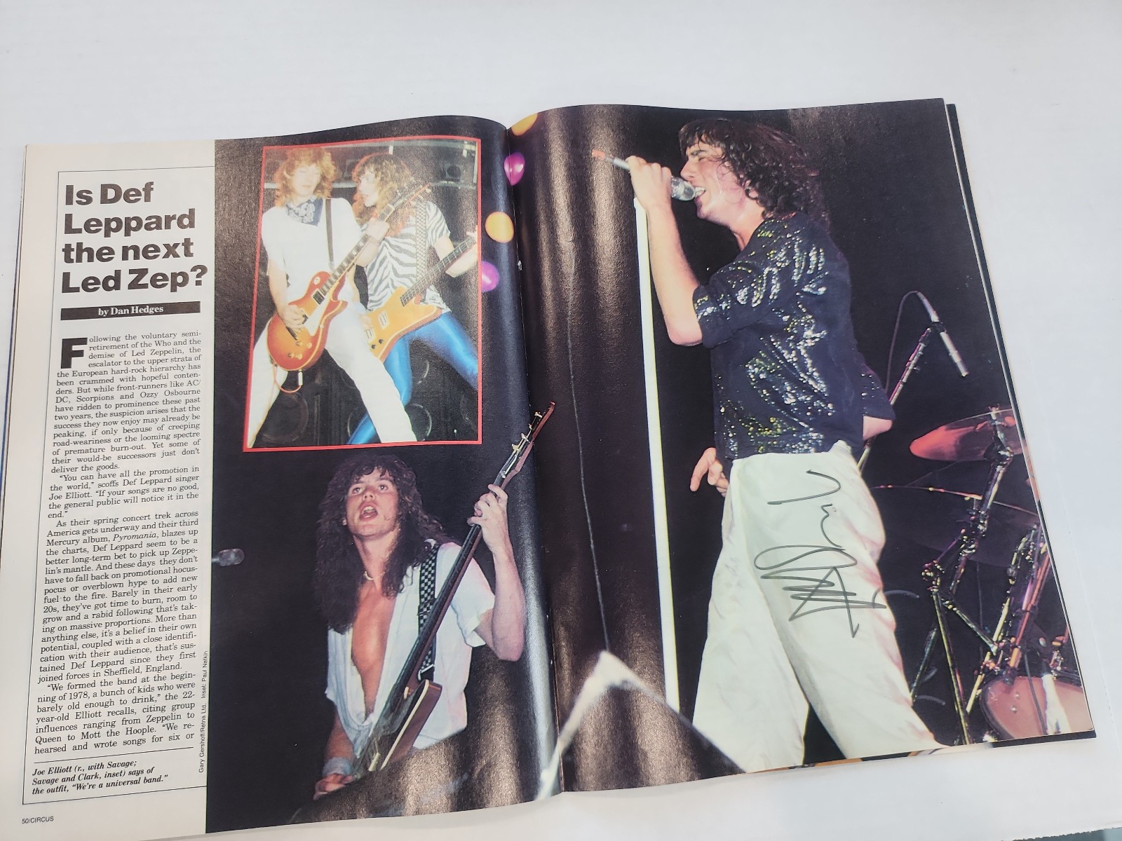 Signed Inside by Joe Elliot Def Leppard - Vintage 4/30/1983 Circus Magazine