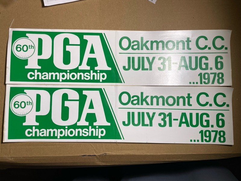PGA Golf Championship - Oakmont CC - 1978 - 2 Bumper Stickers