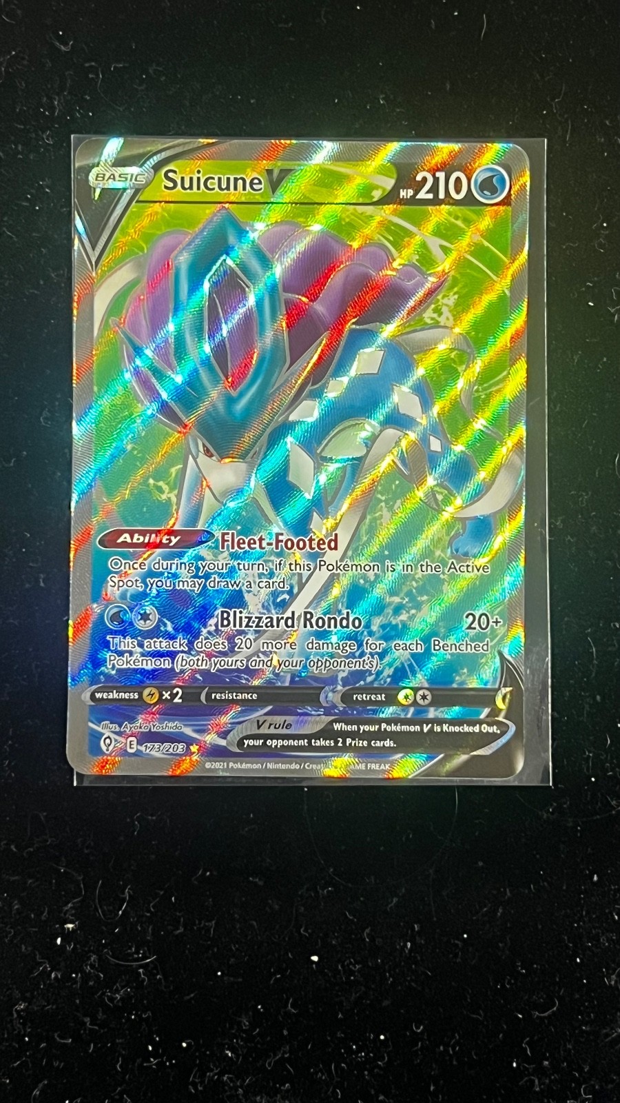 Suicune V (Full Art) SWSH07: Evolving Skies Ultra Rare SWSH07 173/203 NM
