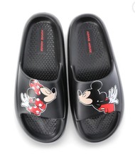 11 Size  Women's Disney Mickey  Minnie Mouse Kiss EVA-Slide Sandals - Black