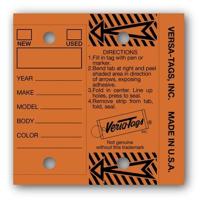 Versa-Tags Genuine Key Tags (Half-Pack) 125 Key Tags & Key Rings per Box (Ora...