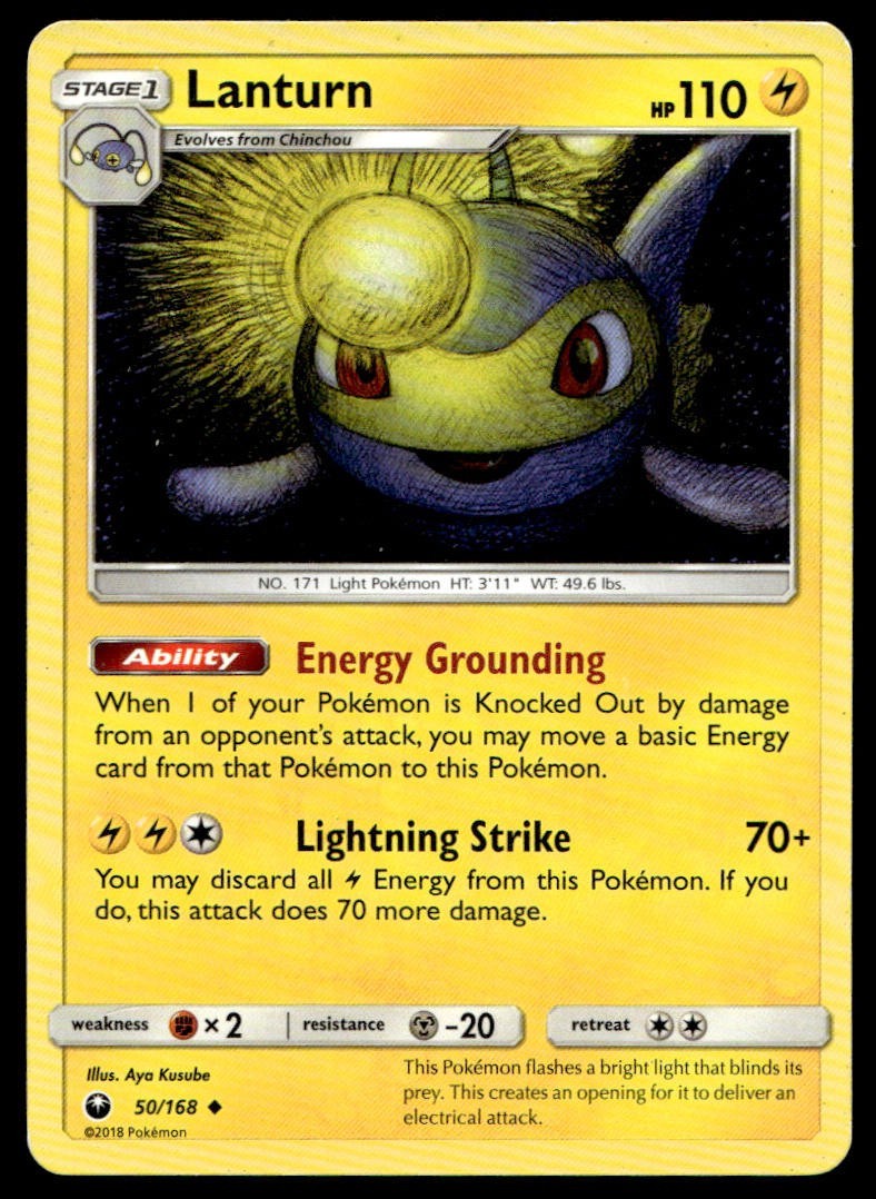 Lanturn 50/168 Pokemon Card Celestial Storm Uncommon 110 HP Lightly Played DI