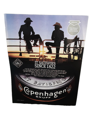 1995 Copenhagen Tobacco Western Cowboy Fence Scene Vintage Print Ad