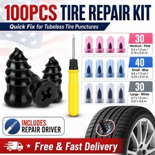 100Pcs Tire Repair Rubber Nails Tyre Puncture Repair Screws Kit with Screwdriver