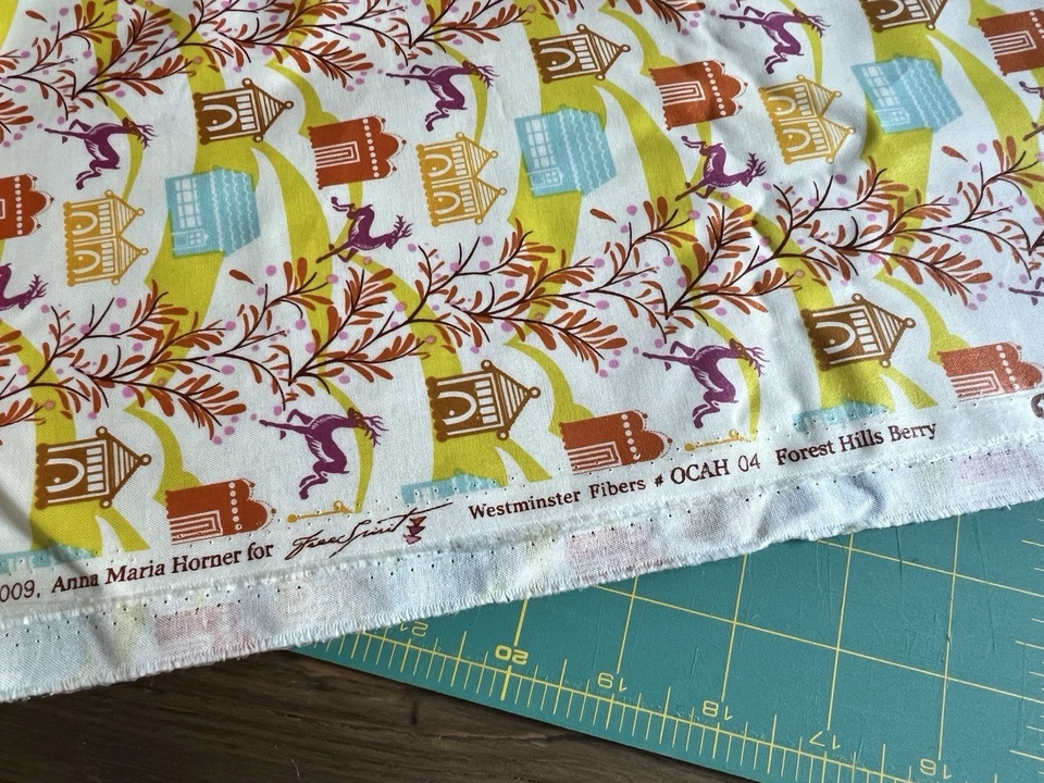 Лот 4 ярда ламинированной ткани Anna Maria Horner Forest Hills Berry - Изображение 3 из 4