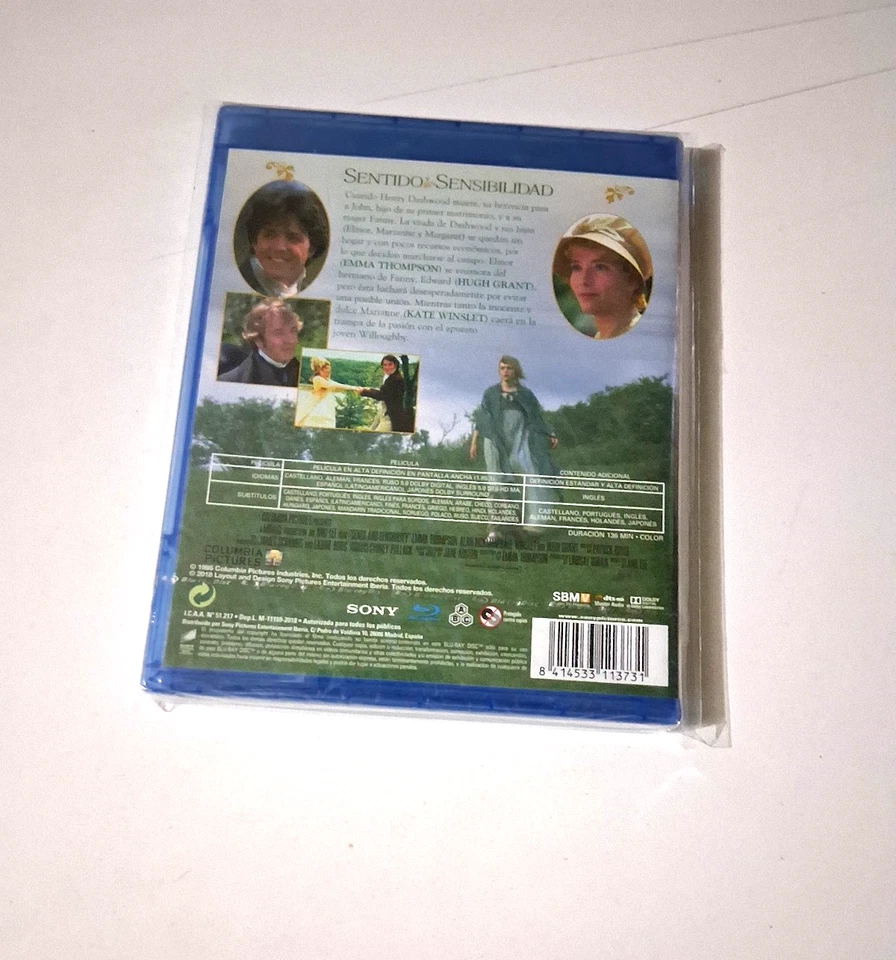 BLU-RAY ”SENTIDO Y SENSIBILIDAD" PRECINTADO SEALED ANG LEE EMMA THOMPSON KATE WI - Imagen 2 de 2
