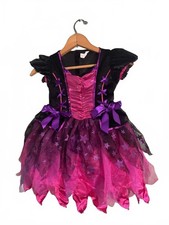 Girls' Pink and Black Witch Costume Dress with Purple Size 6