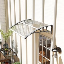 Door Canopy Awning Outdoor Window Rain Shelter Cover for Door Porch 100 x 75cm