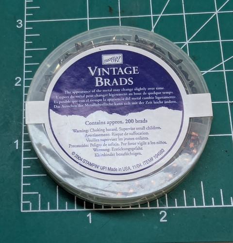 Stampin Up Vintage Brads Metal 200 Pieces 2004 Made in USA NOS