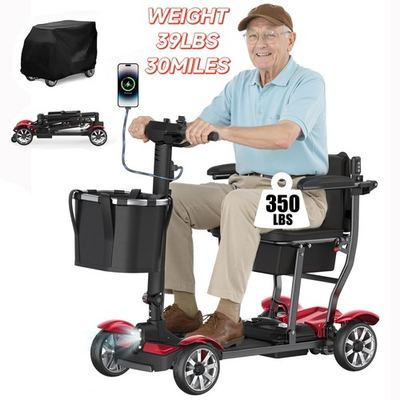 #ad #ad Lightweight 39LB Foldable Mobility Scooter Intelligent 350LB All Terrain 4 Wheel $699.99