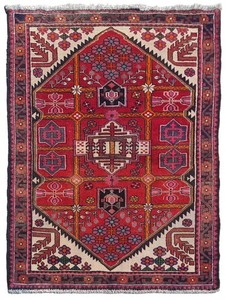 Amazing Hand Knotted Vintage Tribal Hamidoun Wool Area Rug 5.1 x 3.4 Ft