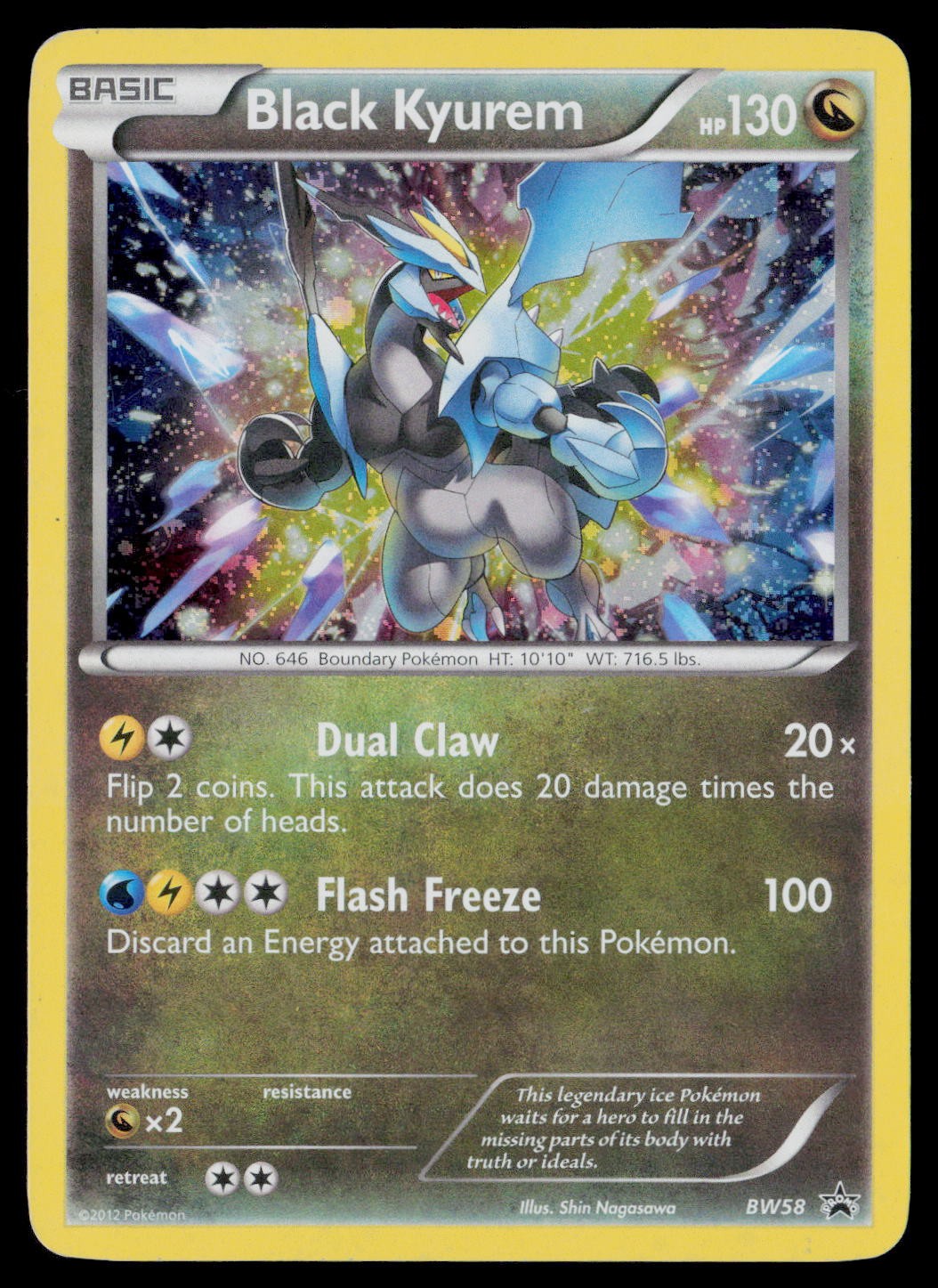 Black Kyurem BW58 Black & White Black Star Promo Pokemon Card MP