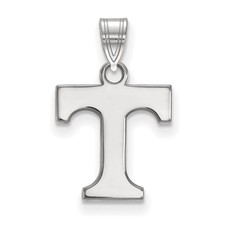 14k White Gold LogoArt University of Tennessee Letter T Small Pendant