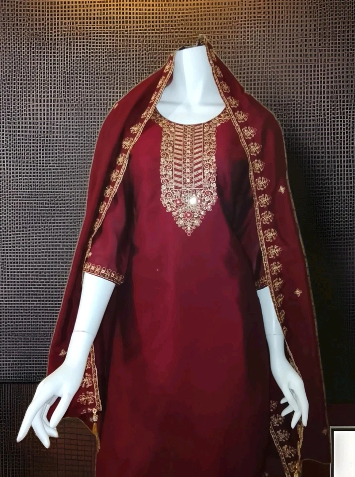 INDIAN PAKISTANI SALWAR KAMEEZ READY TO WEAR SUITS WEDDING PARTY BOLLYWOOD DRESS - Image 4 of 4