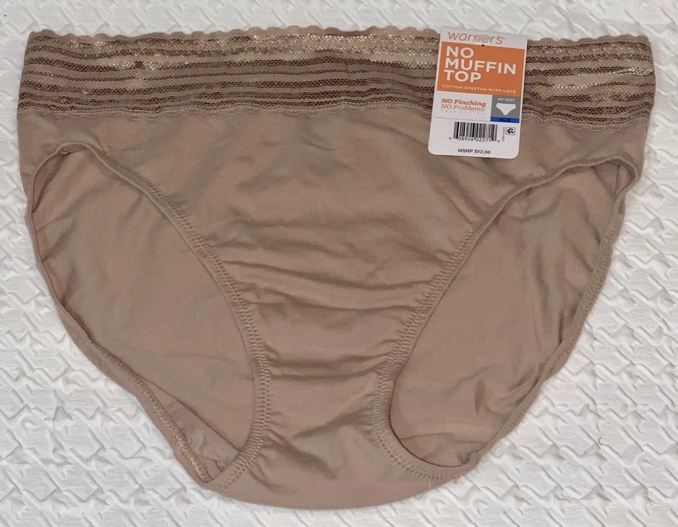 ADVERTENCIAS Sin pellizcos No Problemas Algodón Tostado Desnudo Corte Alto Panty Mujer XL 2XL Foto 2 de 4