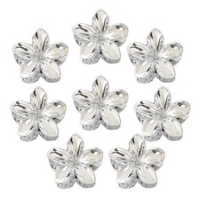 AJCRAN 8 Pcs Silver Flower Hair Clips for Women - 1 Count Pack of 8 ,
