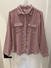 Loft Womens Small Blouse Top Shirt Two Pockets Front