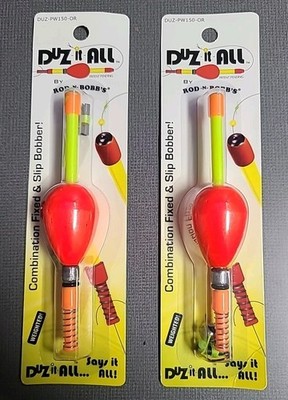 2 Rod-N-Bobb's DUZ-it-ALL Fixed & Slip Weighted Bobber Hook And Split Shot 1.50